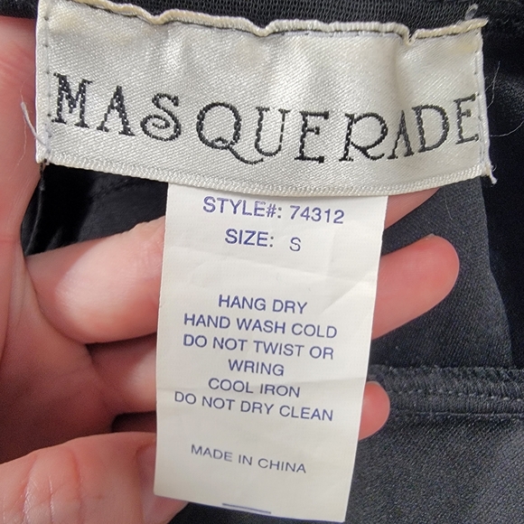 Masquerade Black Sequin Sparkle Tie Back Dress Small. Worn Once - Picture 3 of 4